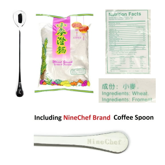 NineChef Bundle - Wheat Starch 2x1lbs   1 NineChef Brand Long Handle Spoon