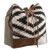 KB OHLAY KB271 Bucket Upcycled Wool Upcycled Canvas Hair-On Genuine Leather women bag western handbag purse