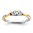 thumbnail image 1 of Diamond2Deal 14k Two-tone Gold Lab Grown Diamond VS/SI GH, Petite Engagement Ring for Women Size- 7, 1 of 1
