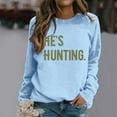 thumbnail image 2 of UJNDER Women's Crewneck Sweatshirt Print Pullover Long Sleeve Casual Fashion Sky Blue S, 2 of 6