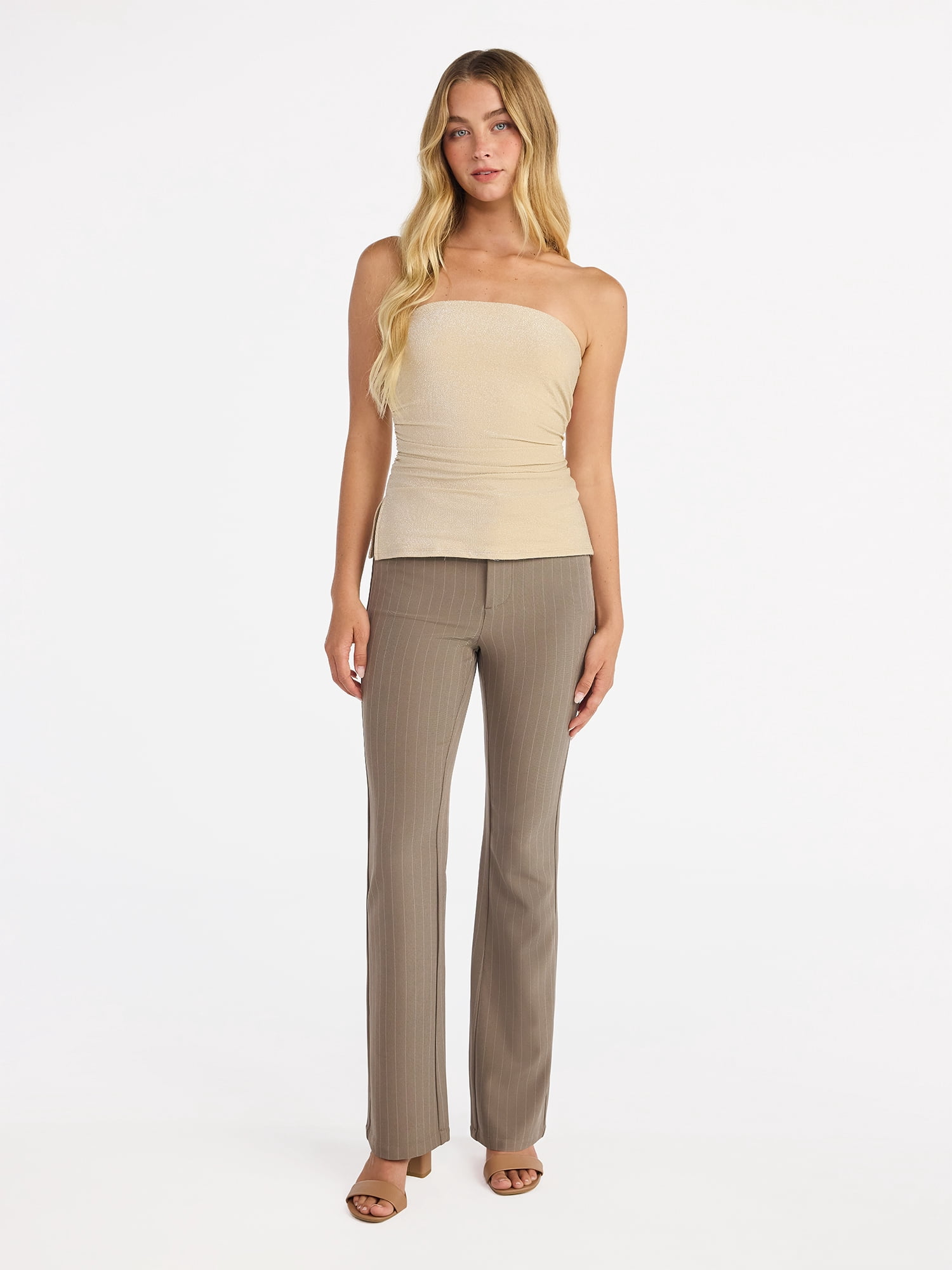 No Boundaries Bootcut Belted Trousers, 31" Inseam, Women's