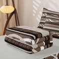 thumbnail image 5 of jejeloiu Earthy Striped Zipper Full Size Comforter Sets with Fitted Sheet and 2 Pillowcases,Neutral Print Zipper Bedding Set For Boys,Brown Beige,Light Gray Reversible,4 Pieces, 5 of 7
