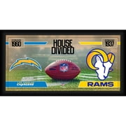 Los Angeles Chargers vs. Los Angeles Rams Framed 10" x 20" House Divided Football Collage