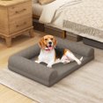 thumbnail image 2 of Costway Orthopedic Dog Bed Medium Small Dogs with 3-Side Bolster Non-Slip Bottom Zippers Grey, 2 of 9