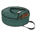 thumbnail image 1 of Large Christmas Wreath Storage Bag 24” - Garland Holiday Container with Tear Resistant Fabric - Featuring Heavy Duty Handles and Transparent Card Slot - (Red), 1 of 8