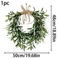 thumbnail image 3 of 20 Inch Artificial Teardrop Swag Olive Wreath Pendant, Green Leaf Olive Fruit Spring Flower Swag, Front Door Wedding Arch Window Wall Hanging Farmhouse Garden Decoration (2Pack), 3 of 8