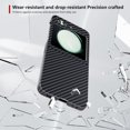 thumbnail image 4 of Aramid Fiber Case for Samsung Galaxy Z Flip 5 Case Aramid Fiber Thin Fit Slim Minimalist 6 FT Military Grade Drop Protection Case with Wireless Charging, Black, 4 of 6