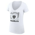 thumbnail image 2 of Women's G-III 4Her by Carl Banks  White Las Vegas Raiders Super-Slim Fit Lightweight Collage Team V-Neck T-Shirt, 2 of 3
