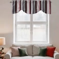 thumbnail image 2 of Red Blue Black Striped Tie Up Valance Curtains for Windows, Kitchen Curtains Window Treatments, Modern Stripes Star Short Window Shades Valances for Bedroom Bathroom Cafe 42"x18", 2 of 8