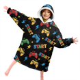 thumbnail image 4 of Game Controller Black Pattern Lamb Fleece Blanket Hoodies for Teens ,Teens Oversize Sherpa Wearable Hooded Blanket Sweatshirt with Super Pockets, 4 of 6