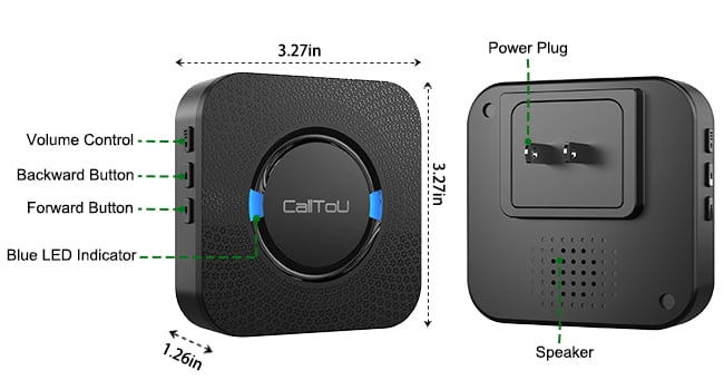 CallTou Wireless Door Sensor Alarm Wander Alert for Dementia Elderly Patient Alzheimer Door Open Chime Monitoring for Caregiver Home Care