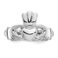 thumbnail image 5 of 10K White Gold Ring Band Themed Polished Claddagh, 5 of 5