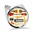 thumbnail image 1 of Electric Piano Trombone Guitar Music Ring Adjustable Love Wedding Engagement, 1 of 3