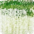 thumbnail image 4 of 24 Pack 3.6 Feet Wisteria Hanging Flowers, Artificial Fake Wisteria Flower Vines Garland Silk Flowers String for Wedding Party Wall Decorations, White, 4 of 6