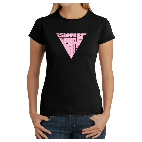 LA Pop Art Women's Word Art T-Shirt - I SUPPORT EQUAL RIGHTS