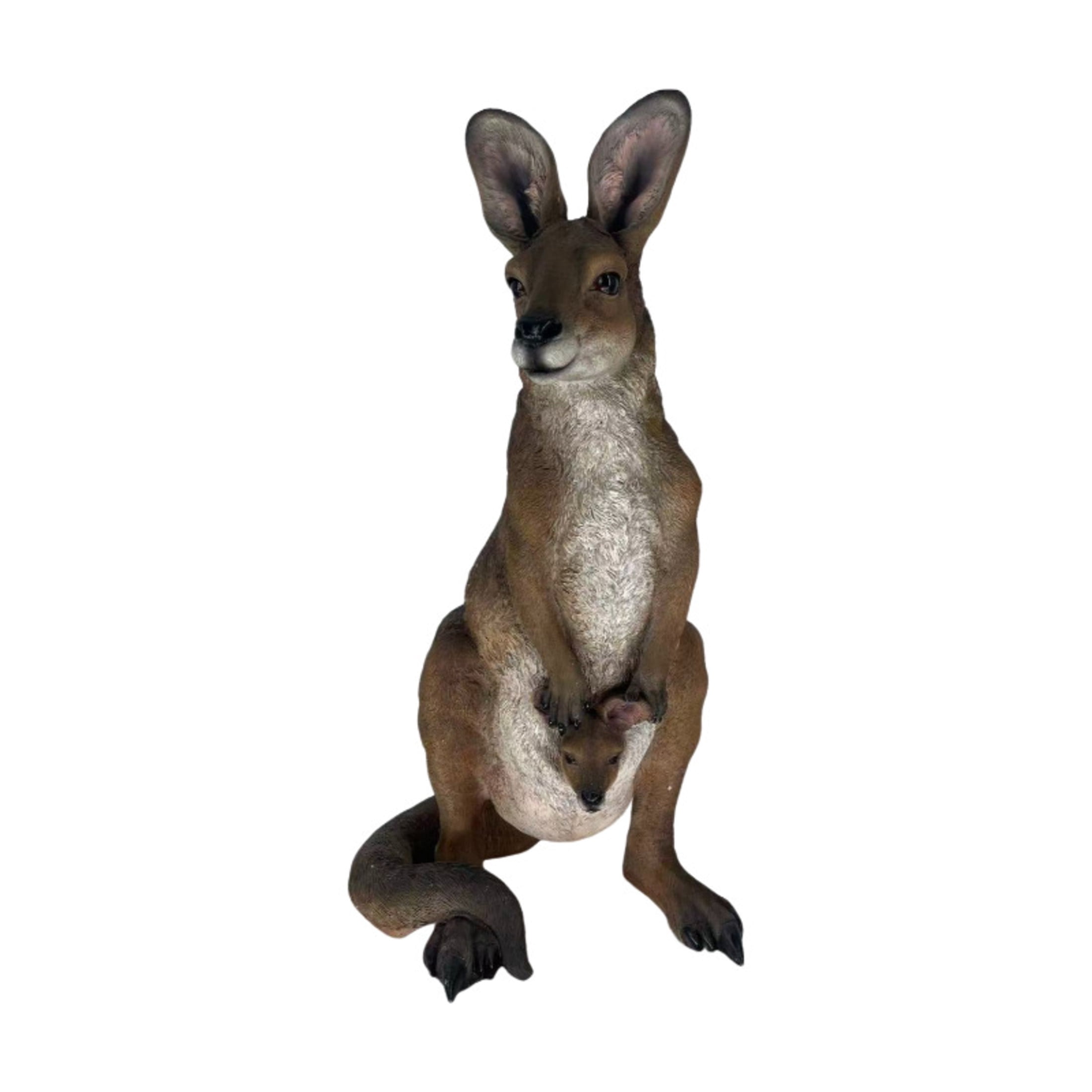 GDF Studio Kangaroo Resin Indoor/Outdoor Guardian Statue, Weather-Resistant Decor Figurine for Garden & Courtyard