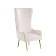 thumbnail image 2 of Best Master Furniture Venetian Tufted Velvet High Back Arm Chair in Cream, 2 of 6