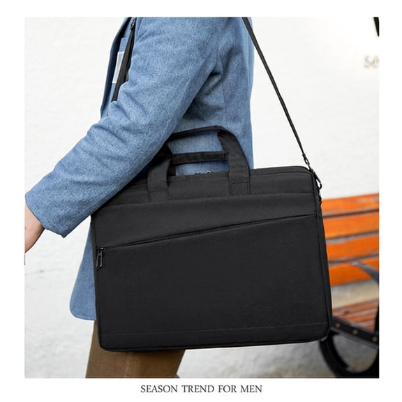 Rourlinge 15.6 Inch Water Repellent Laptop Shoulder Bag Shockproof Padded Notebook Carrying Case Multi Pocket Computer Sleeve for Business Travel