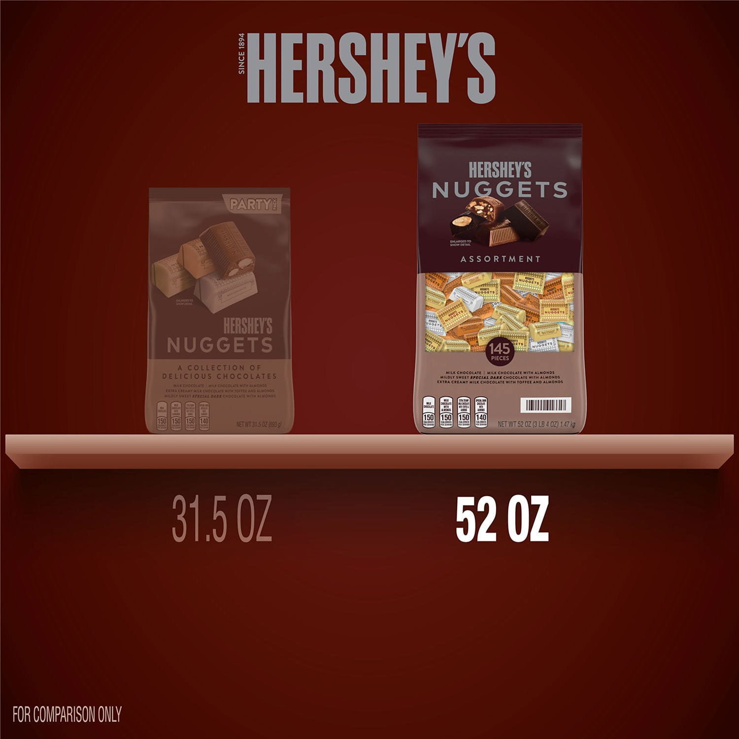HERSHEY'S NUGGETS Assorted Chocolate Candy, 145 pcs. With White Bowl By OMA