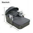 thumbnail image 5 of 79.9" Outdoor Sunbed with Adjustable Canopy, Double lounge with PE Rattan Daybed, Gray Wicker And Cushion, Patio Furniture Set for Garden, Backyard, Gray, 5 of 7
