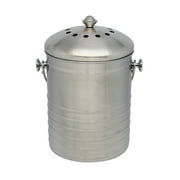 Cedar Grove 1.3gal Stainless Steel Countertop Compost System, Includes 1 Charcoal Filter and 4 - 100% Compostable Bags