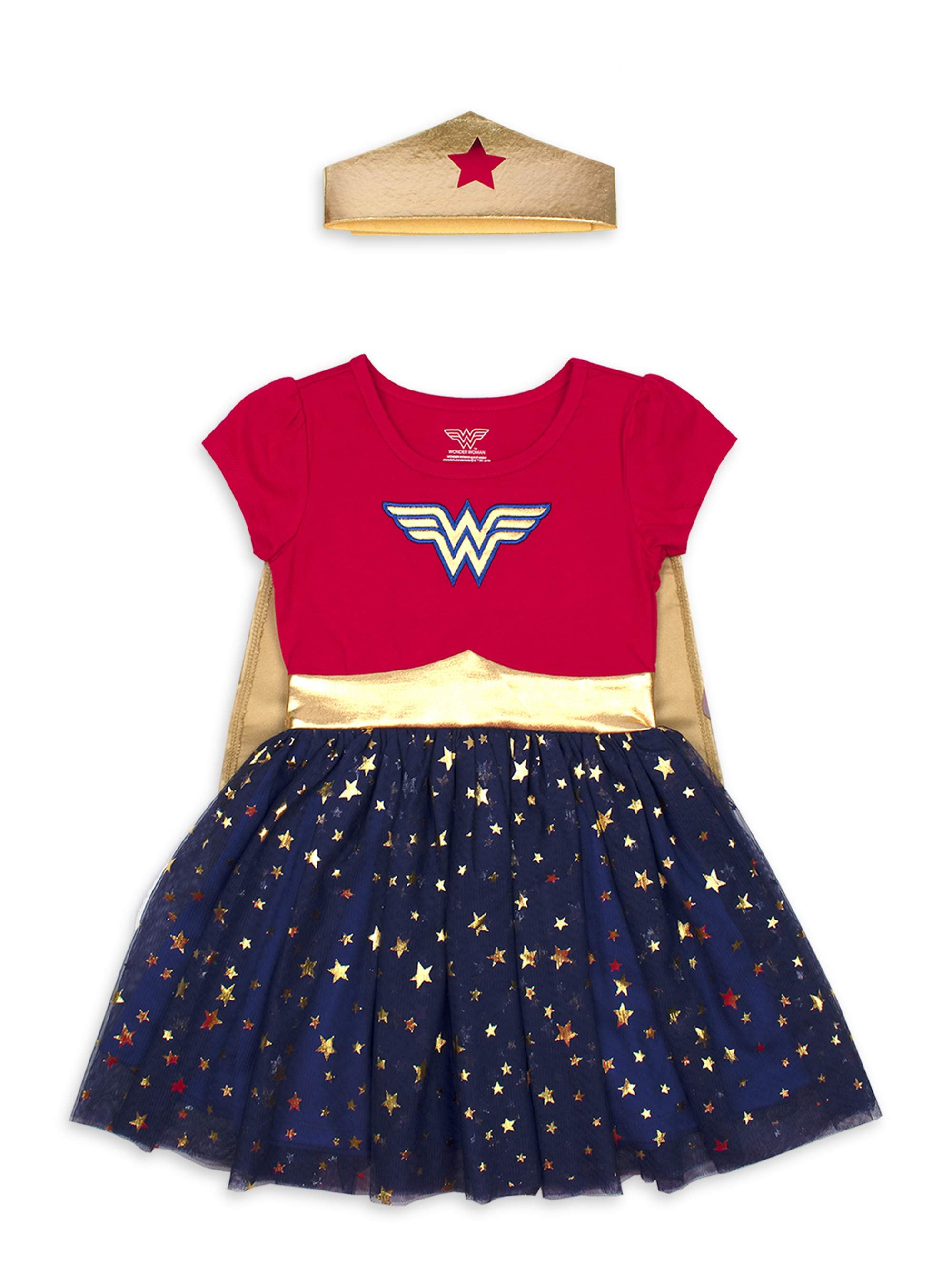Wonder Woman Costume Tutu Dress with Headband (Toddler Girls) - Walmart.com
