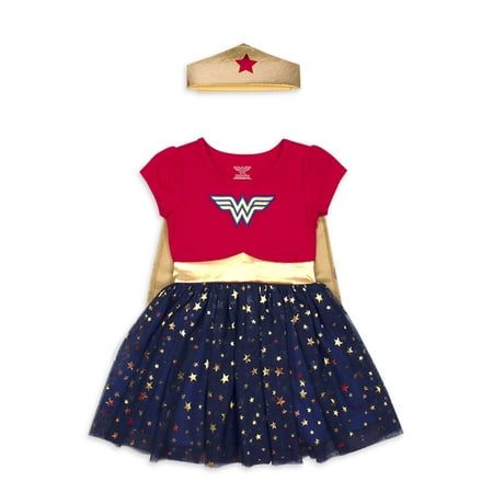 Wonder Woman Costume Tutu Dress with Headband (Toddler Girls)