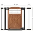 thumbnail image 5 of unipaws Barn Door Dog Gate, Anti-Kick Pet Gate with Walk Through Door, Modern Farmhouse Puppy Gate, Walnut, 5 of 7