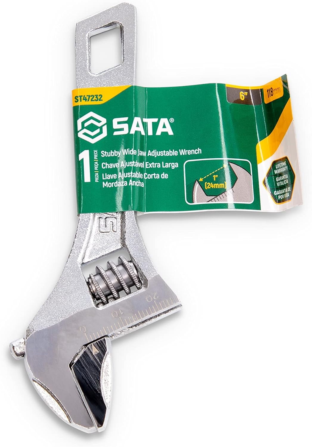 MKEUDQ-6 Inch Stubby Wide Jaw Adjustable Wrench - ST47232