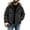 Black, variant on Men's Puffer Jacket Faux Fur Hood Full Zip Warm Jackets with Pockets Long Sleeve Casual Insulated Winter Coat for Cold Weather