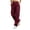 Wine, variant on Costeam Womens Cargo Sweatpants Multi Flap Patch Pockets Button Elastic High Waist Loose Straight Solid Color Casual Streetwear Athletic Daily Trousers