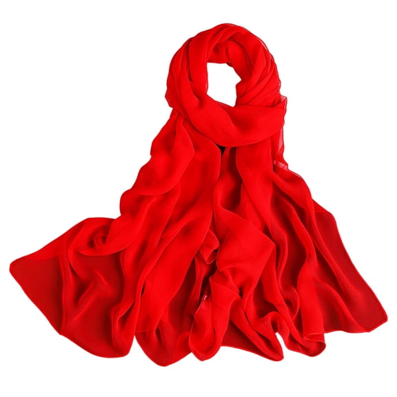 Wuphunn Dress Shawl Dressy Shawls for Evening Wear Chiffon Shawl Long Scarf for Women Warm Shawl Shawls and Wraps for Evening Dresses Wedding Accessories Chiffon Scarf Red One Size