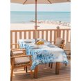thumbnail image 2 of Outdoor Tablecloth with Umbrella Hole for Patio/Picnic/Party/Camping, Teal Blue Wisteria Waterproof Table Cloth Rectangle Table Cover Washable, Sprinng Summer Pastoral Botanical (60"x 84"), 2 of 8
