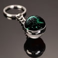 thumbnail image 4 of Qarigey Llaveros Simple cielo estrellado nebulosa Metal llavero tiempo piedra bola de cristal arte planeta doble cara colgante accesorios regalos Ropa, zapatos y accesorios Miscelánea Sagitario Qarigey AP014134-03, 4 of 6