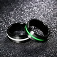 thumbnail image 4 of 8mm Men's Black Wedding Bands Titanium Steel White/Green/Purple/Pink Ring, 4 of 9