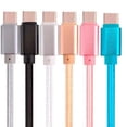 thumbnail image 1 of Cable de datos para teléfono móvil de carga rápida de metal pesado tejido de color sólido de nailon tipo C de Apple Android 2A, 1 of 1
