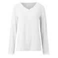 thumbnail image 5 of SRZYMJ Women's V Neck T Shirts for Women Lace Long Sleeve Cute Tops Fall Winter Dressy Business Casual Blouses Trendy Basic Tees, 5 of 8