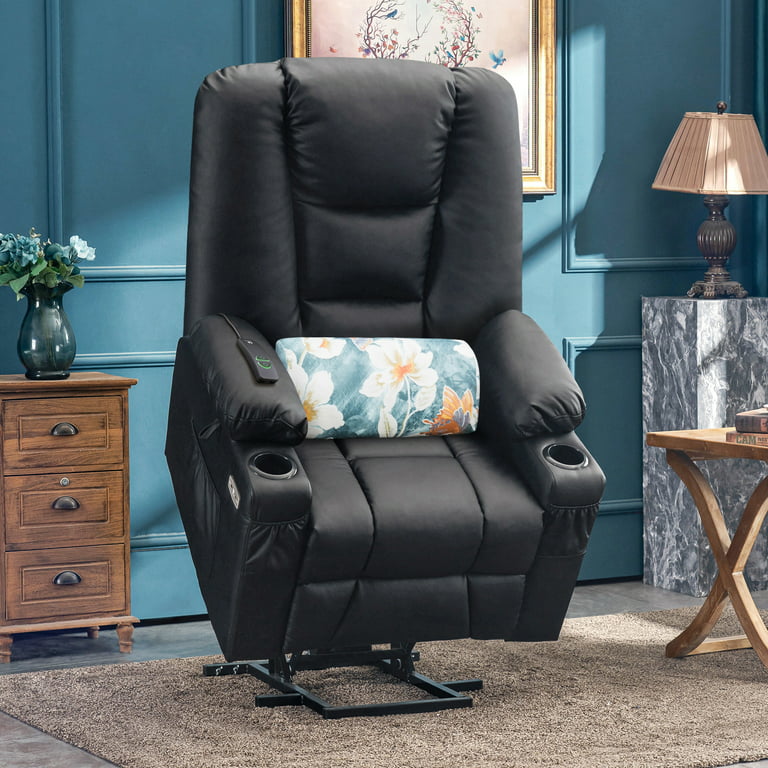 Mcombo Large Electric Power Lift Recliner Chair for Big and Tall Elderly People, Dark Brown, Size: Standard