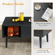 Simenmax Coffee Table, Lift Top Coffee Tables for Living Room with Storage Shelf and Hidden Compartment,Black