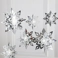 thumbnail image 5 of Shoreew 6 Pcs Christmas Snowflake Ornaments 3D Large Iridescent Paper Snowflakes Hanging Decoration for Winter Wonderland Christmas Party Holiday New Year Home Decor, 5 of 7