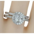 thumbnail image 2 of 14K White Gold Bridal Set Halo Style Engagement Ring Set 1.00ctw Round Cluster Center, 2 of 3