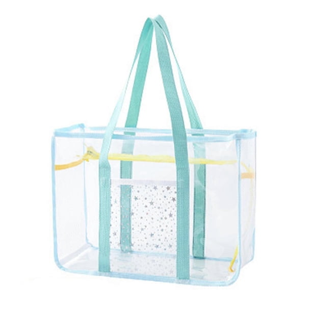 Clear Tote Bag Gym Bag Female PVC Beach Tote for Swimming Working Sports Game Pink