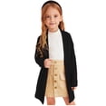 thumbnail image 3 of Mercatoo Toddler Girl's Open Front Long Sleeve Ribbed Knit Cardigan Sweater Solid Cotton Long Jacket Coat Kids Fall Outerwear, 3 of 3
