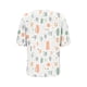 thumbnail image 5 of TaTaai Women's Printed V-Neck Top Short Sleeve Ruffle Trim Loose Fit Casual Summer Chic Blouse T-Shirt Daily Work Party Weekend Gift, 5 of 7