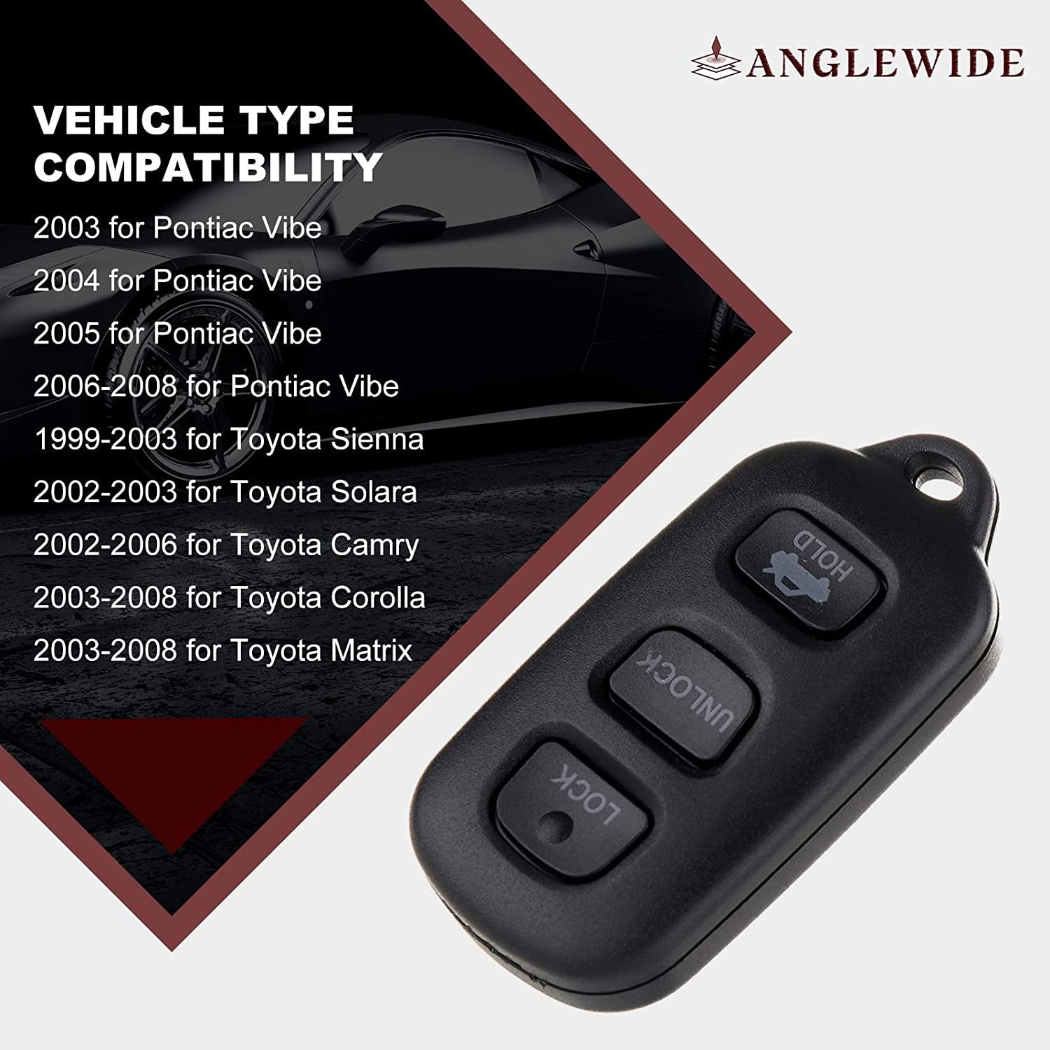 Replacement for Toyota Corolla Matrix Vibe Keyless Entry Remote Car Key Fob 