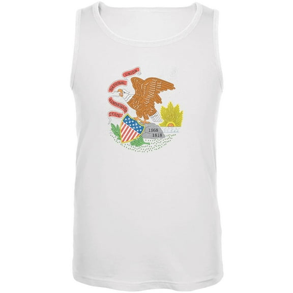 Born and Raised Illinois State Flag Mens Tank Top