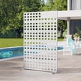 thumbnail image 2 of MAYEERTY 2-Piece Outdoor Metal Privacy Screen 6ft × 4ft White, 6-Panel Lattice Pattern, Rust-Resistant for Garden, 2 of 6