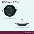 thumbnail image 2 of Anolon Advanced Home Hard-Anodized Nonstick Open Stock Cookware- Woks (14-Inch Covered Wok, Onyx), 2 of 10