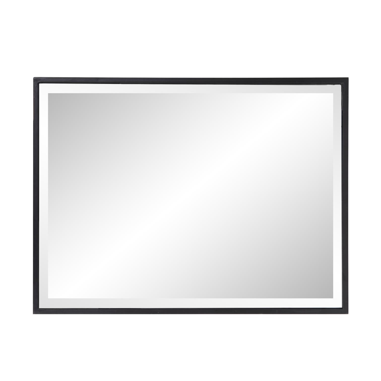 Tyler Dillon Rectangular Beveled Mirror with Matte Black Metal Frame 24"H x 18"W