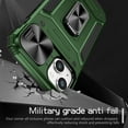 thumbnail image 3 of for iPhone 14 Case Heavy Duty with Camera Cover, Build in Kickstand & Magnetic Car, Military Grade Armor Protection Cover,Sturdy Rugged Shockproof Case For iPhone 14, Darkgreen, 3 of 10